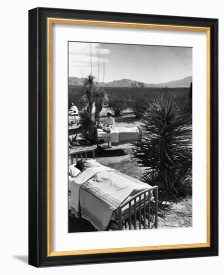 Arthritis Patients Being Tended to by Nurses as They Undergo Sunbathing Treatment at Desert Clinic-Alfred Eisenstaedt-Framed Photographic Print