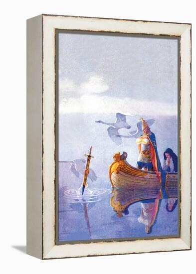 Arthur and Excalibur-Newell Convers Wyeth-Framed Stretched Canvas