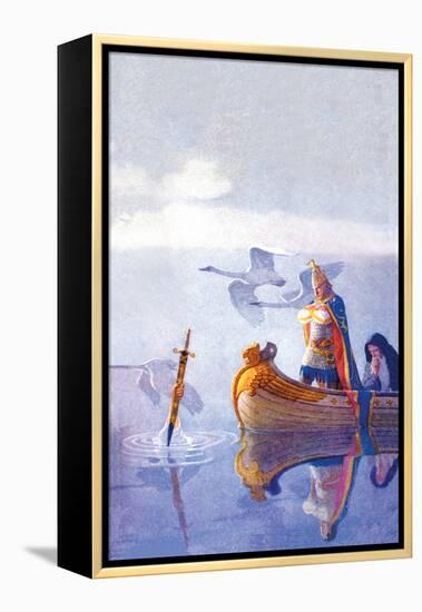 Arthur and Excalibur-Newell Convers Wyeth-Framed Stretched Canvas