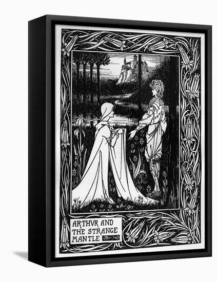 Arthur and the Strange Mantle, an Illustration from 'Le Morte D'Arthur' by Sir Thomas Malory-Aubrey Beardsley-Framed Premier Image Canvas