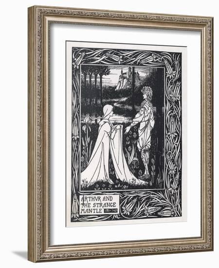 Arthur and the Strange Mantle-Aubrey Beardsley-Framed Art Print