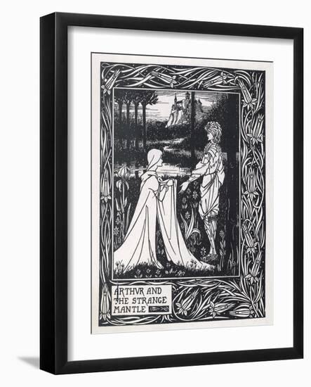 Arthur and the Strange Mantle-Aubrey Beardsley-Framed Art Print