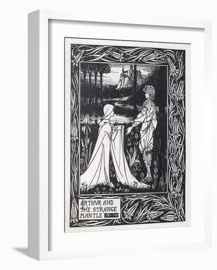 Arthur and the Strange Mantle-Aubrey Beardsley-Framed Art Print