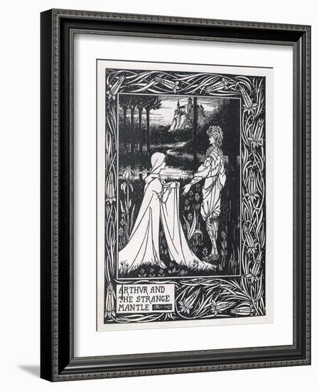 Arthur and the Strange Mantle-Aubrey Beardsley-Framed Art Print