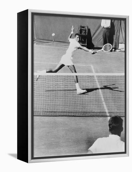 Arthur Ashe, Playing Tennis at Forest Hills, N.Y. in 1964-null-Framed Stretched Canvas