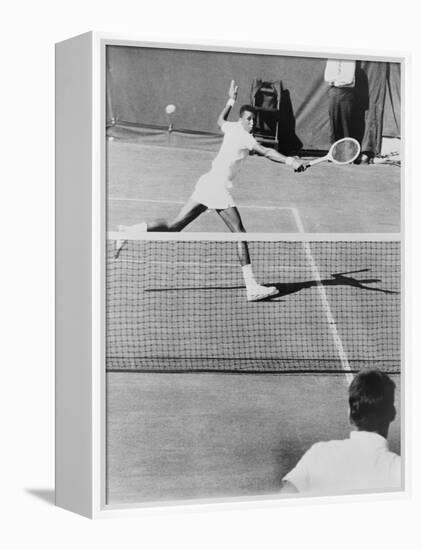 Arthur Ashe, Playing Tennis at Forest Hills, N.Y. in 1964-null-Framed Stretched Canvas