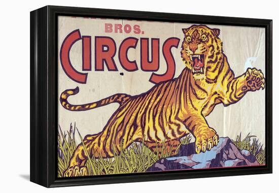 "Arthur Bros. Circus" Poster with Illustration of Roaring Tiger, Circa 1945-null-Framed Premier Image Canvas