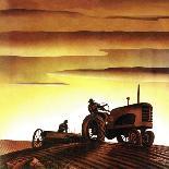 "Tractors at Sunset," Saturday Evening Post Cover, October 3, 1942-Arthur C. Radebaugh-Giclee Print