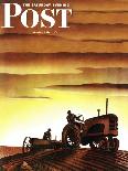 "Tractors at Sunset," Saturday Evening Post Cover, October 3, 1942-Arthur C. Radebaugh-Framed Giclee Print