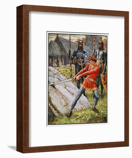 'Arthur Draws the Sword from the Stone', 1911-Unknown-Framed Giclee Print