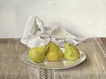 Three Pears on a Plate-Arthur Easton-Art Print