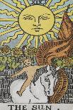 Tarot Card With a Young Child Riding a White Horse With Large Sunflowers and Sun Behind-Arthur Edward Waite-Giclee Print