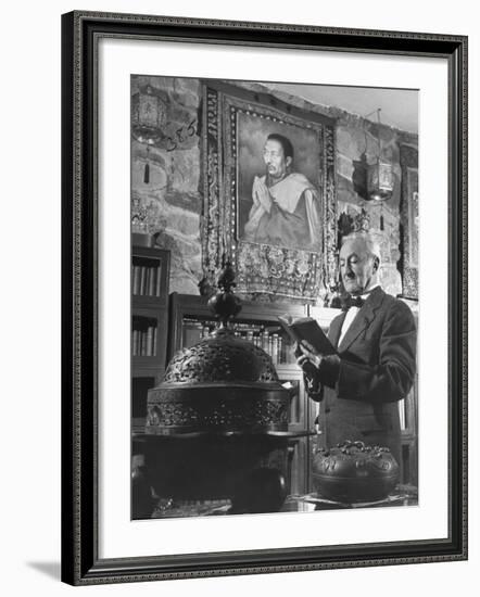 Arthur Garfield Learned Looking at a Book-W^ Eugene Smith-Framed Premium Photographic Print