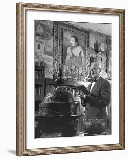 Arthur Garfield Learned Looking at a Book-W^ Eugene Smith-Framed Premium Photographic Print