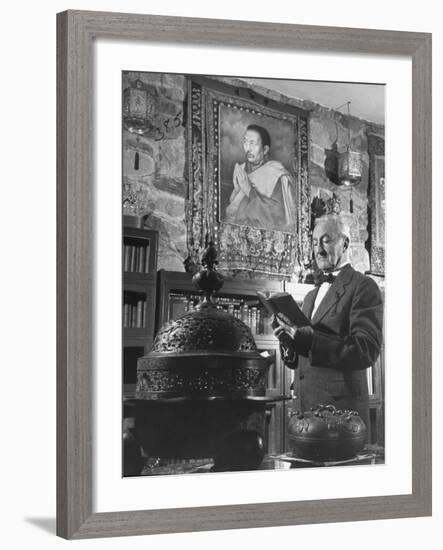 Arthur Garfield Learned Looking at a Book-W^ Eugene Smith-Framed Premium Photographic Print