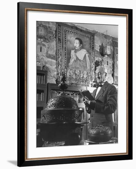 Arthur Garfield Learned Looking at a Book-W^ Eugene Smith-Framed Premium Photographic Print