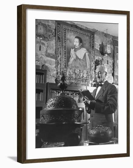 Arthur Garfield Learned Looking at a Book-W^ Eugene Smith-Framed Premium Photographic Print