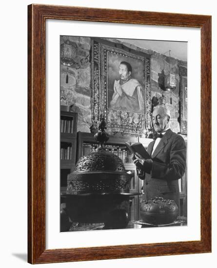 Arthur Garfield Learned Looking at a Book-W^ Eugene Smith-Framed Premium Photographic Print