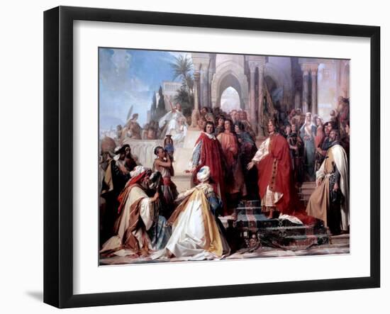 Arthur Georg Von Ramberg. The Emperor Frederick II In Palermo. 1865. Munich Neue Pinakothek.-Arthur Georg Van Ramberg-Framed Art Print