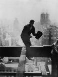 Workmen Attaching Steel Beams High Above Street During Construction of Manhattan Company Building-Arthur Gerlach-Photographic Print