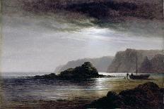 Moonlight at Giltar Point, near Tenby (England), from the South. Oil on Canvas, circa 1872-1874, By-Arthur Gilbert-Framed Giclee Print