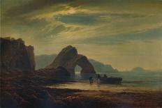 Moonlight at Giltar Point, near Tenby (England), from the South. Oil on Canvas, circa 1872-1874, By-Arthur Gilbert-Framed Giclee Print