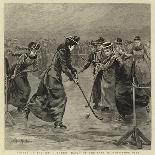 Hockey on the Ice, a Ladies' Match on the Lake in Wimbledon Park-Arthur Hopkins-Giclee Print