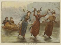 Hockey on the Ice, a Ladies' Match on the Lake in Wimbledon Park-Arthur Hopkins-Giclee Print