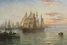 Shipping Below Hull, Evening-Arthur J. Meadows-Framed Premier Image Canvas