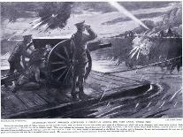 Second Lieutenant Robinson Dso Conveying a Field Gun across the Yser Canal under Heavy Fire in July-Arthur Paine Garratt-Framed Giclee Print