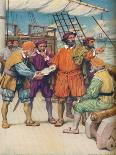 'Magellan Consults with his Navigators', c1925-Arthur Percy Dixon-Framed Giclee Print