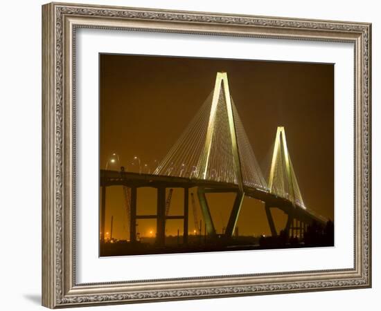 Arthur Revenel Bridge at Night, Charleston, South Carolina, USA-Jim Zuckerman-Framed Photographic Print