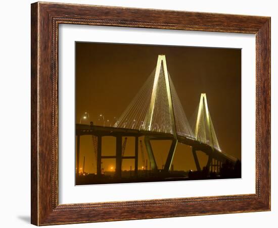 Arthur Revenel Bridge at Night, Charleston, South Carolina, USA-Jim Zuckerman-Framed Photographic Print