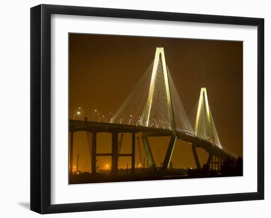 Arthur Revenel Bridge at Night, Charleston, South Carolina, USA-Jim Zuckerman-Framed Photographic Print