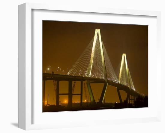 Arthur Revenel Bridge at Night, Charleston, South Carolina, USA-Jim Zuckerman-Framed Photographic Print