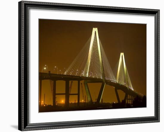 Arthur Revenel Bridge at Night, Charleston, South Carolina, USA-Jim Zuckerman-Framed Photographic Print