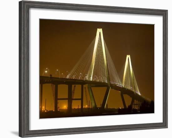 Arthur Revenel Bridge at Night, Charleston, South Carolina, USA-Jim Zuckerman-Framed Photographic Print