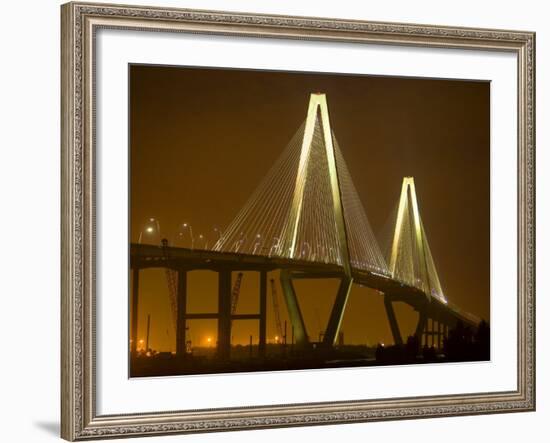 Arthur Revenel Bridge at Night, Charleston, South Carolina, USA-Jim Zuckerman-Framed Photographic Print