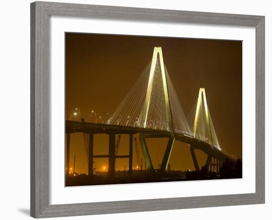 Arthur Revenel Bridge at Night, Charleston, South Carolina, USA-Jim Zuckerman-Framed Photographic Print