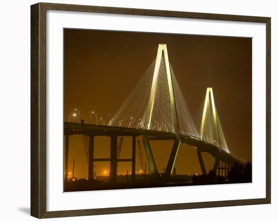 Arthur Revenel Bridge at Night, Charleston, South Carolina, USA-Jim Zuckerman-Framed Photographic Print