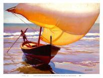 Fishing Boat, Spain-Arthur Rider-Mounted Art Print