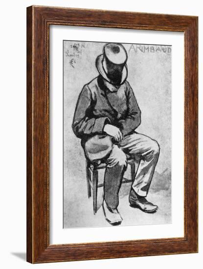 Arthur Rimbaud (1854-91) Slumped on a Chair and Dozing, in London, 1872-Felix Elie Regamey-Framed Giclee Print