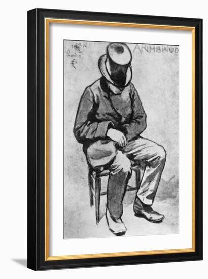 Arthur Rimbaud (1854-91) Slumped on a Chair and Dozing, in London, 1872-Felix Elie Regamey-Framed Giclee Print