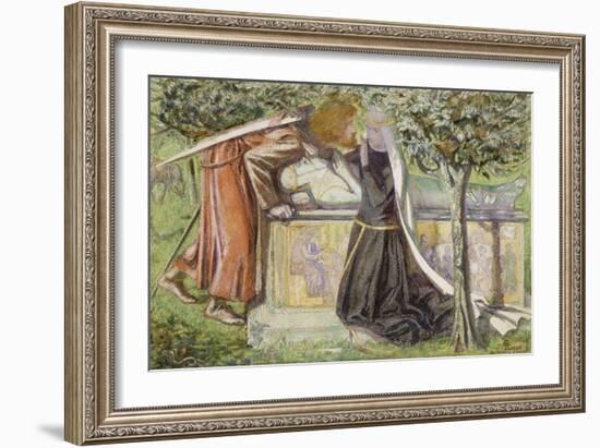 Arthur's Tomb: Sir Launcelot Parting from Guenevere, 1854-Dante Gabriel Rossetti-Framed Giclee Print