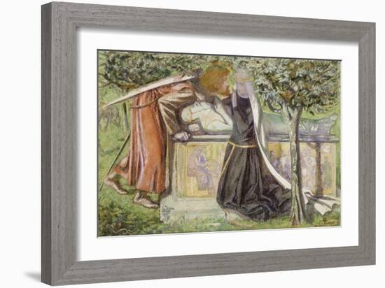 Arthur's Tomb: Sir Launcelot Parting from Guenevere, 1854-Dante Gabriel Rossetti-Framed Giclee Print