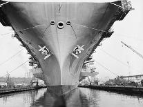 Bow of the USS Saratoga Warship-Arthur Sasse-Laminated Photographic Print