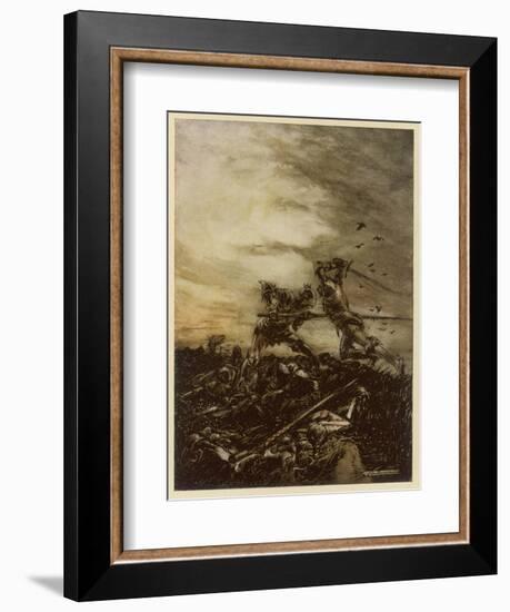 Arthur Versus Mordred-Arthur Rackham-Framed Photographic Print