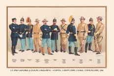 Uniforms: 4 Cavalry, 2 Engineers, 1 Hospital, 2 Staff, 2 Signal Corps, 1899-Arthur Wagner-Art Print