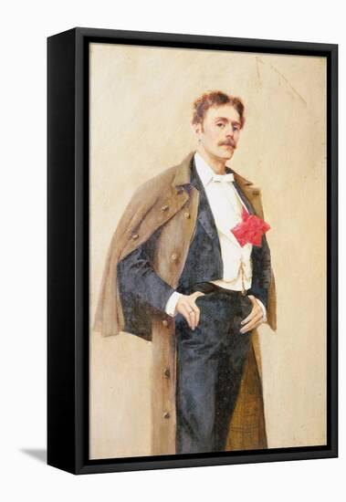 Arthur Wardle by Himself (Oil on Panel)-Arthur Wardle-Framed Premier Image Canvas
