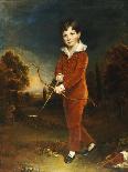 Portrait of a Young Boy in a Red Suit, Holding a Bow and Arrow-Arthur William Devis-Giclee Print